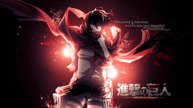 Mikasa Ackerman v1 Wallpaper by JamesxpGFX