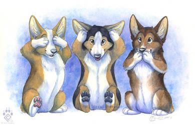 Three Wise Corgis by Idess