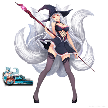 Kyuubi no kitsune girl render by Tomoe-Waterfox
