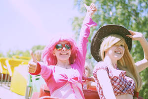 Pinkie Pie and Apple Jack by Tenori-Tiger