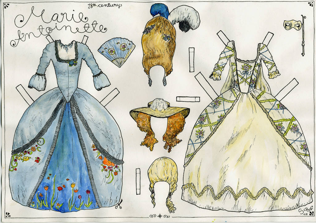marie antoinette paper doll by beriquito