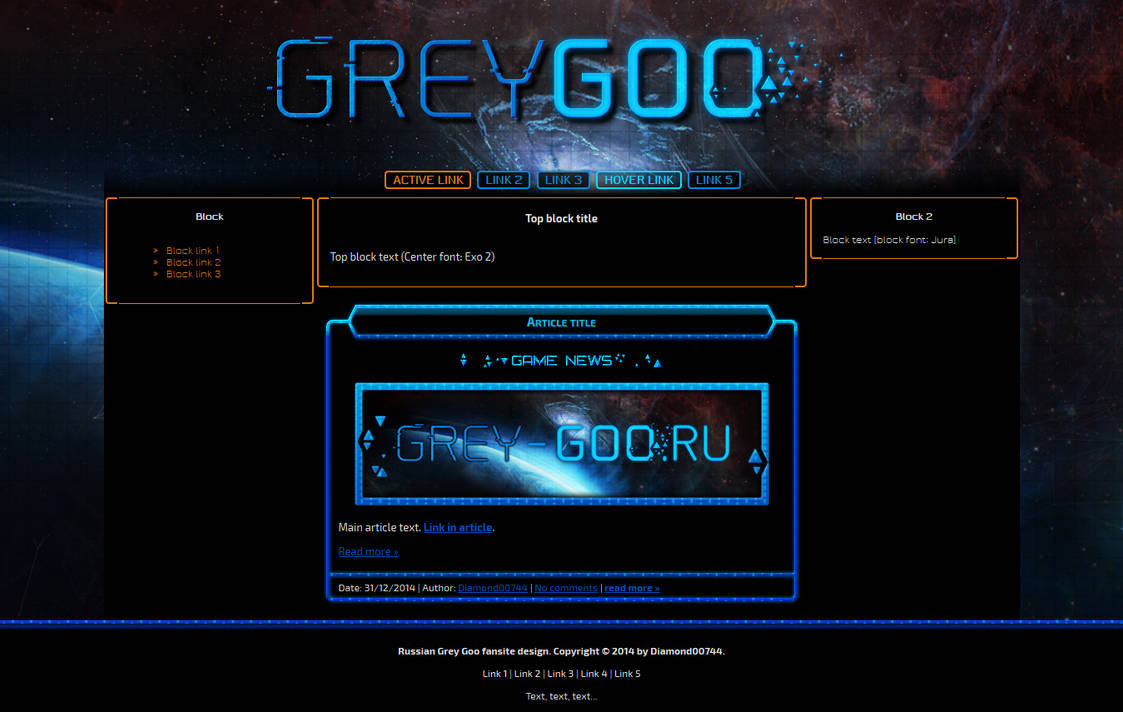 Russian Grey Goo fansite design by Diamond00744