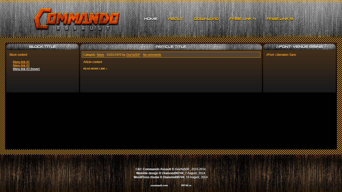 CNC Commando Assault website design by Diamond00744