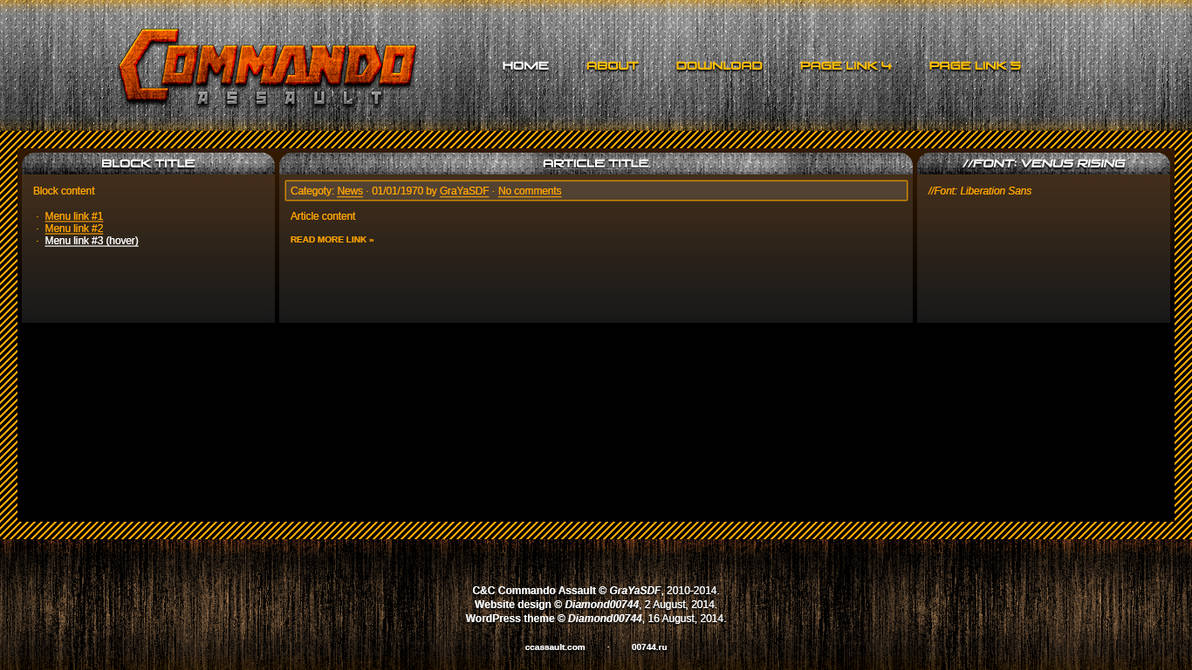 CNC Commando Assault website design by Diamond00744