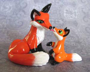 Mama and Baby Fox by DragonsAndBeasties Mama and Baby Fox by DragonsAndBeasties