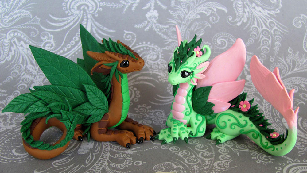 Leaf and Flower Dragon Couple by DragonsAndBeasties Leaf and Flower Dragon Couple by DragonsAndBeasties