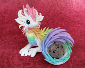 Pastel Rainbow Dice Dragon by DragonsAndBeasties Pastel Rainbow Dice Dragon by DragonsAndBeasties