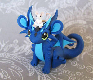 Blue dragon with mouse pal by DragonsAndBeasties Blue dragon with mouse pal by DragonsAndBeasties