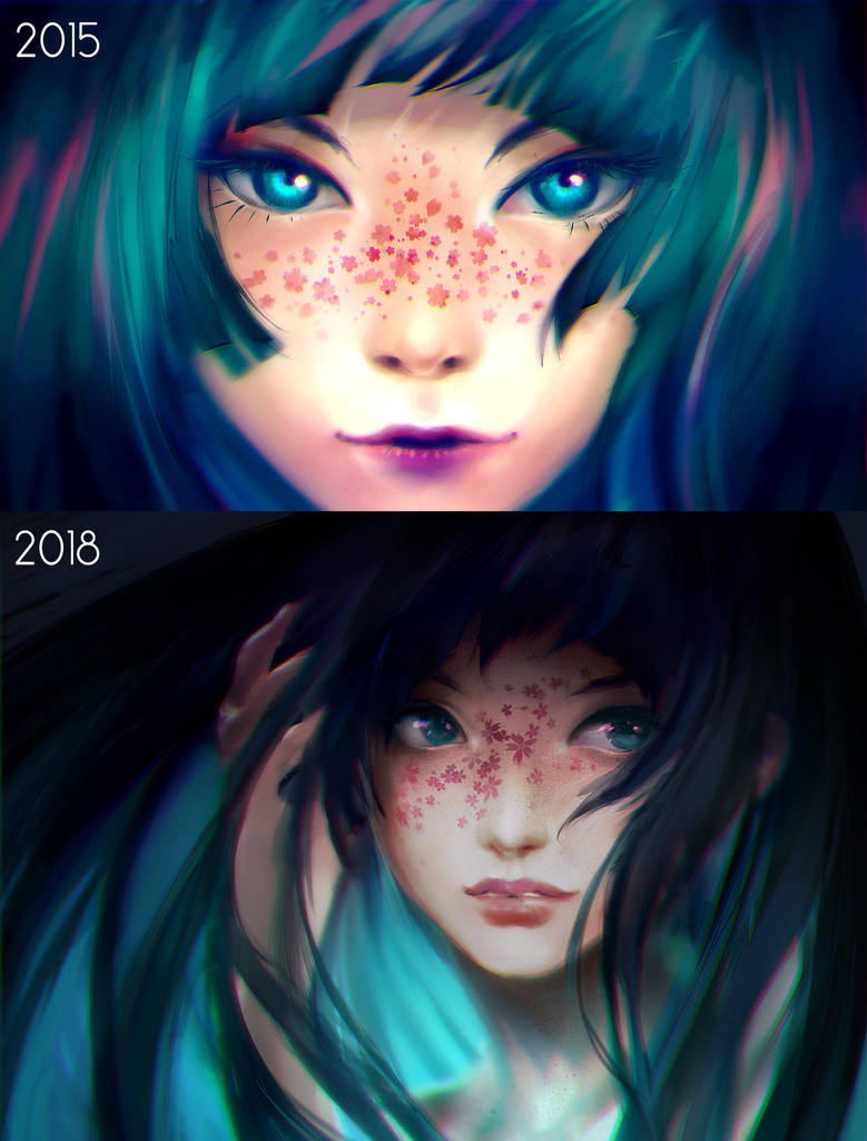 Draw this Again - Sakura Freckles by yuumei