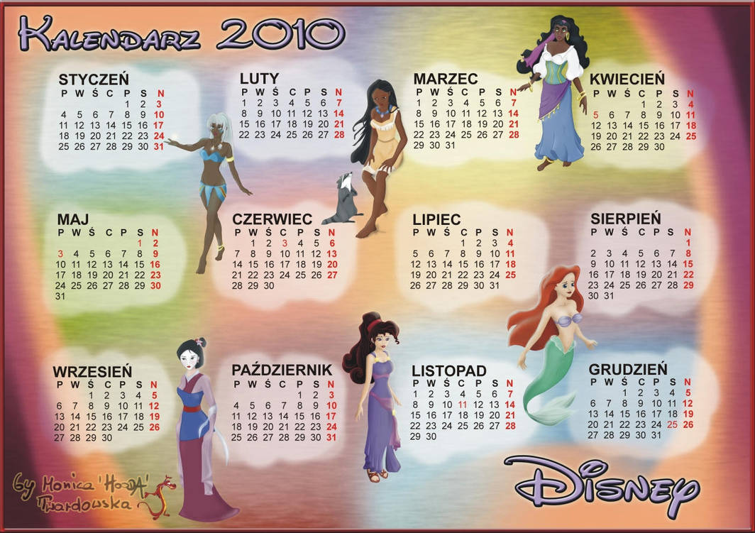 Disney calendar by MonicaHooda on DeviantArt