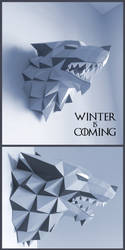 Stark Direwolf Sigil Papercraft by Gedelgo