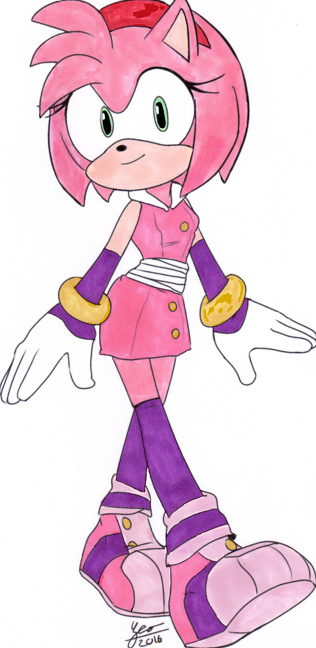 Amy Rose Sonic Boom colored by purplekatz93 on DeviantArt