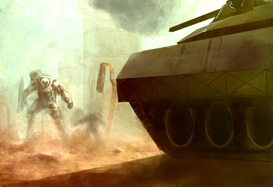 tank vs mecha by mmecking on DeviantArt