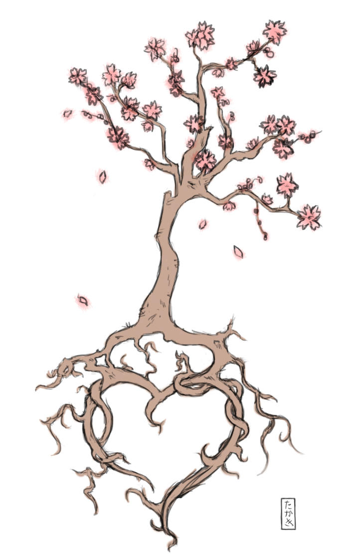 cherry blossom heart tattoos