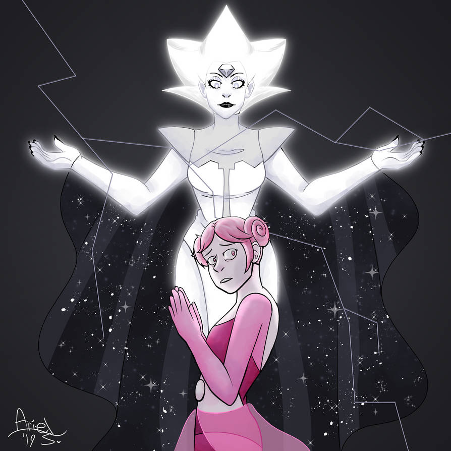 Drew this White Diamond and Pink Pearl just before the release of Change your Mind. I still don't really know what happened to her but I have a better idea now.  tumblr: wondrous-art.tumb...