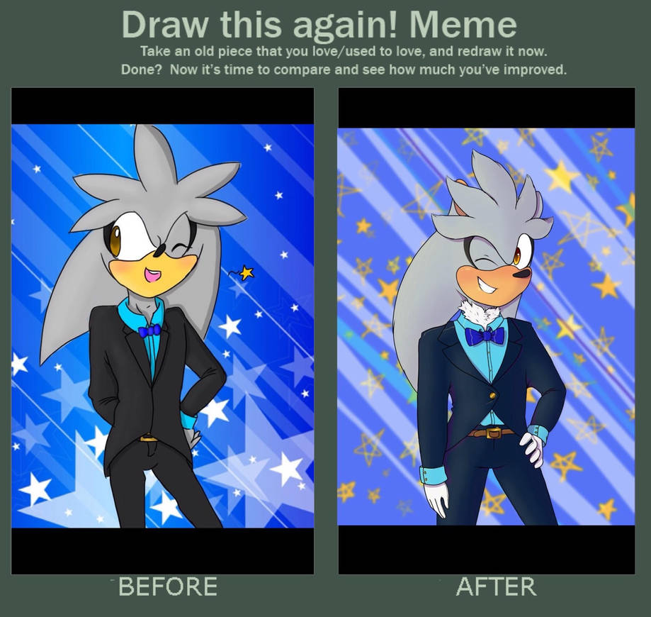 Draw Again Meme: Silver Tux by edo67