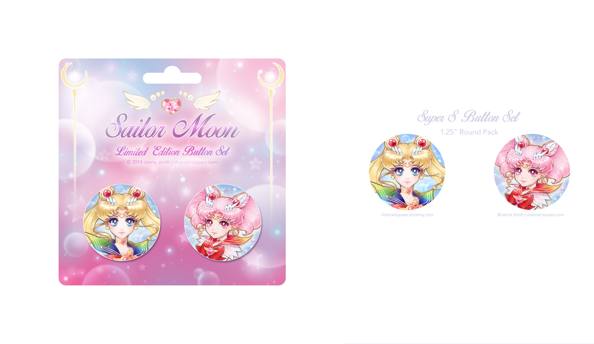Super Sailor Moon Limited Edition Button Set by Channel-Square Super Sailor Moon Limited Edition Button Set by Channel-Square