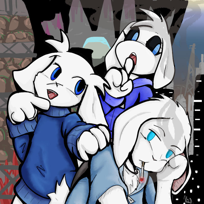 3 White Rabbits by Fragraham