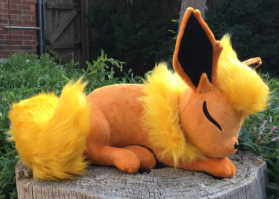 Sleeping Flareon Plush by The-Crafty-Kaiju