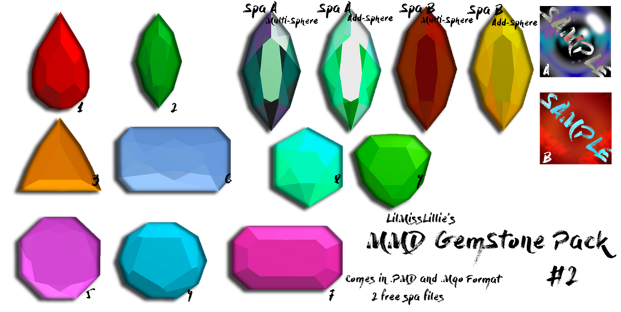 :MMD GemStone Pack#2: Download by LilMissLillie