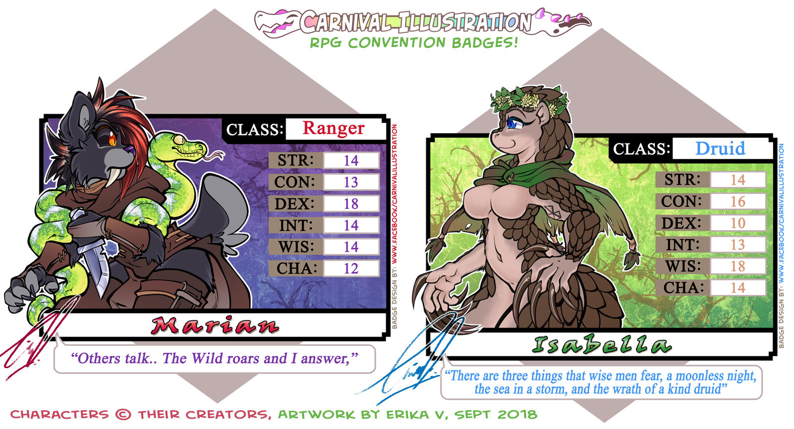 COM: Forest Denizen RPG Badge Pair! by carnival
