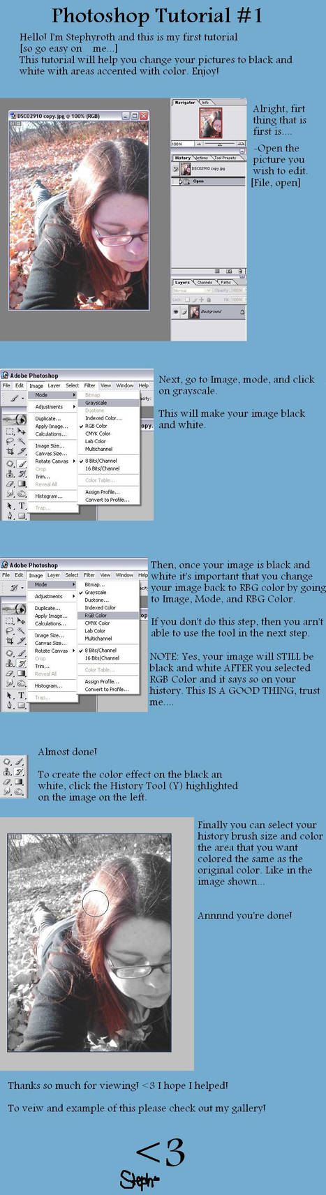 B and W Color Tutorial by xstephychanx