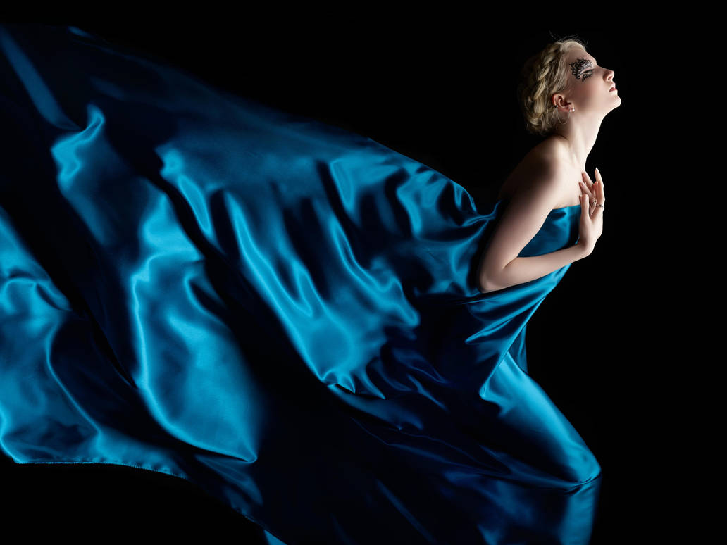 Blue Silk Stock - Concept by Faestock by MariaAmanda