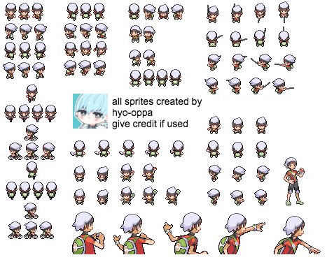 Pokemon Oras Brendan Dppt Hgss Gen Iv Sprite Sheet By Hyo.