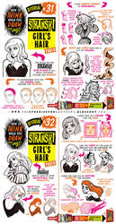 How to draw FEMALE HAIR STYLES tutorial by STUDIOBLINKTWICE