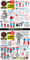 How to draw THREE-SHAPE CHARACTERS tutorial by EtheringtonBrothers