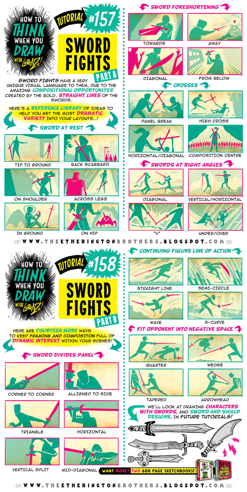How to draw SWORD FIGHTS tutorial by STUDIOBLINKTWICE