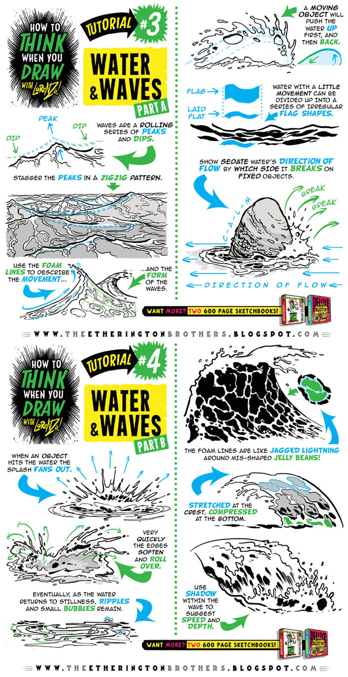 How to draw SEA WATER and WAVES tutorial by STUDIOBLINKTWICE