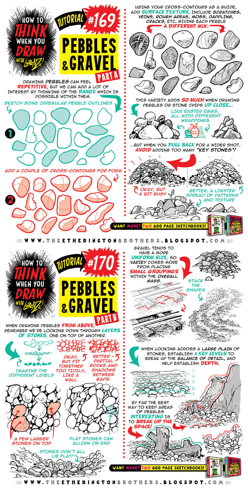 How to draw PEBBLES and GRAVEL tutorial by STUDIOBLINKTWICE