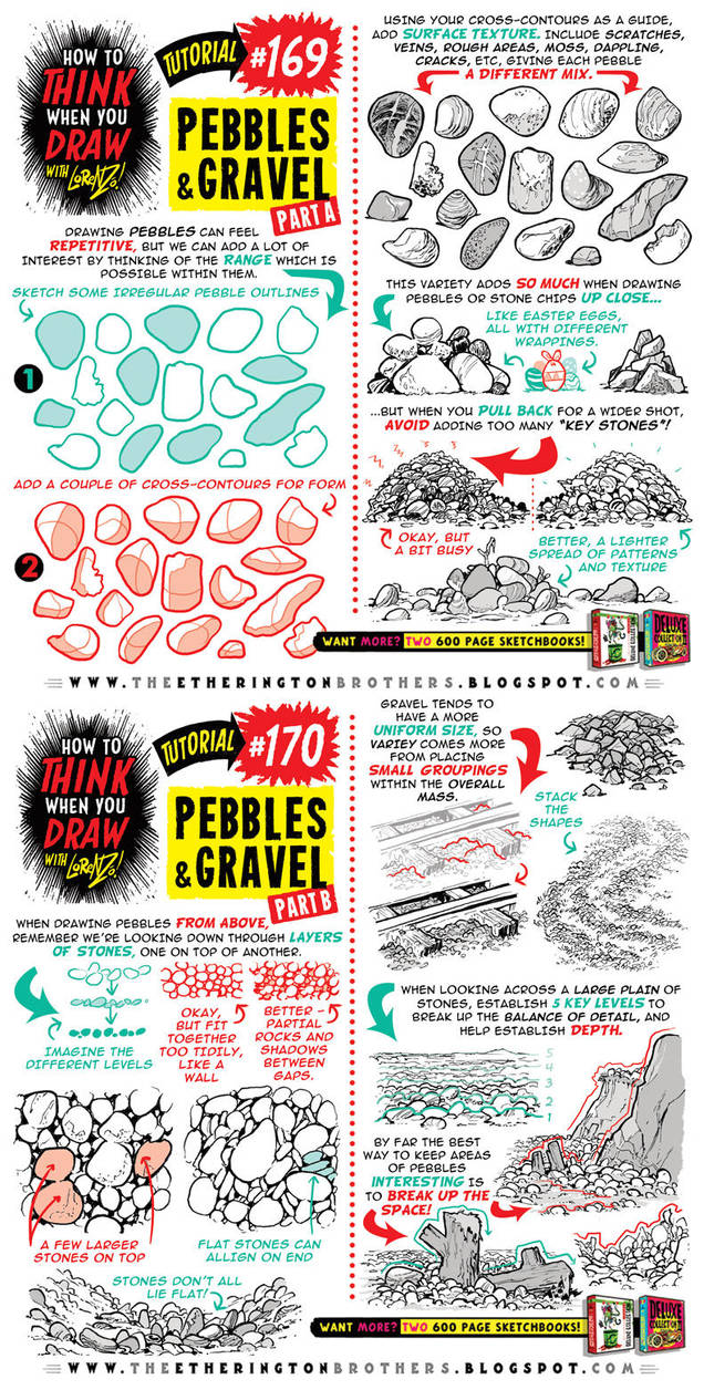How to draw PEBBLES and GRAVEL tutorial by STUDIOBLINKTWICE