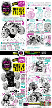 How to think when you draw MONSTER TRUCKS tutorial by STUDIOBLINKTWICE
