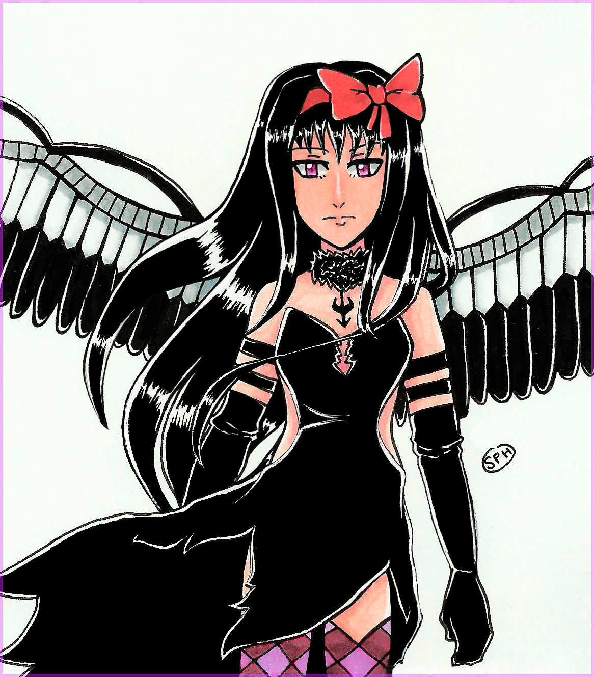 PMMM| Akemi Homura (Demon)| Inktober Day 8 by SpanishPandaHero