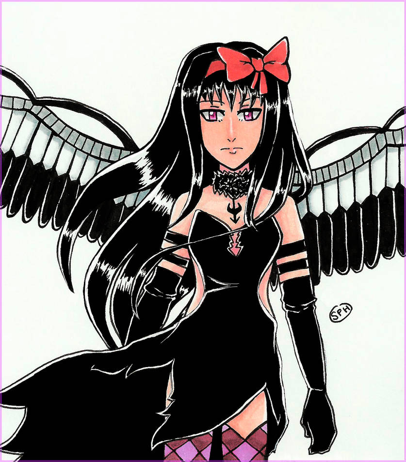 PMMM| Akemi Homura (Demon)| Inktober Day 8 by SpanishPandaHero