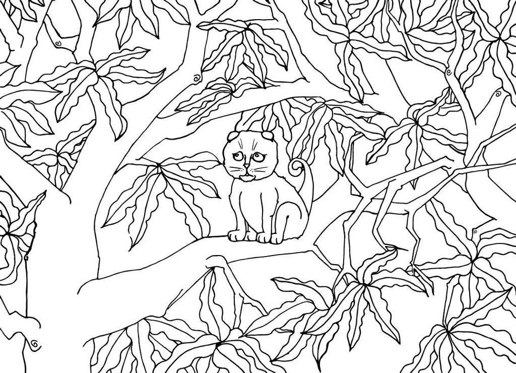 Cat in a Tree Lineart by jempavia on DeviantArt