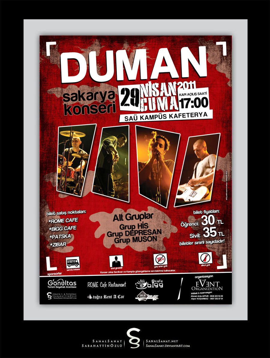 Duman - Concert Poster by SanalSanat