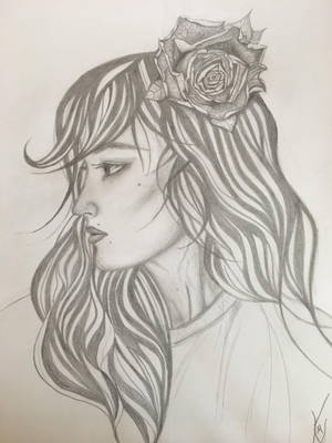 Rose in her hair by katmary