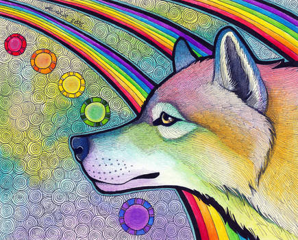 Rainbow Wolf by Ravenari