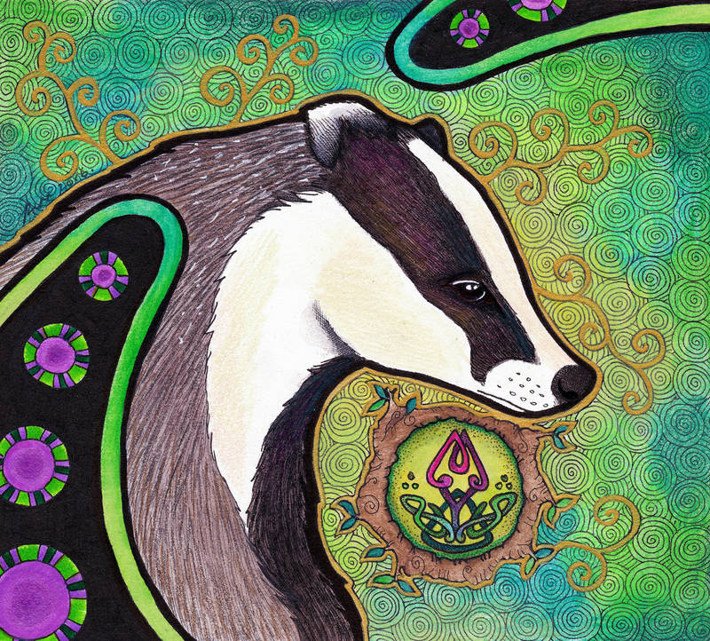 European Badger with Knotwork as Totem by Ravenari