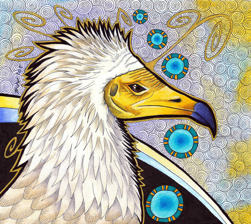 Egyptian Vulture as Totem by Ravenari