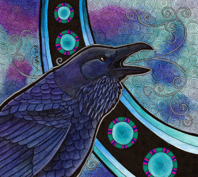 Common Raven as Totem II by Ravenari