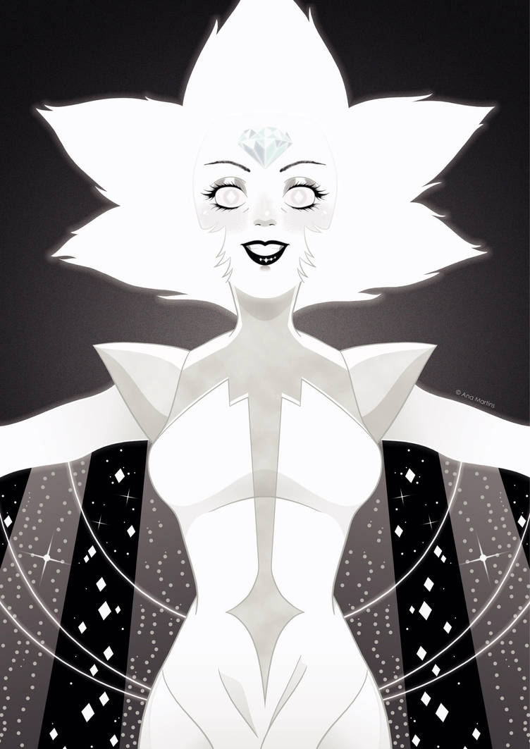 "Hello, starlight!" It took me the entire day yesterday that I even went to bed at 3AM, but at least what I wanted to draw for quite a while is finally done. White Diamond from Steven Universe...