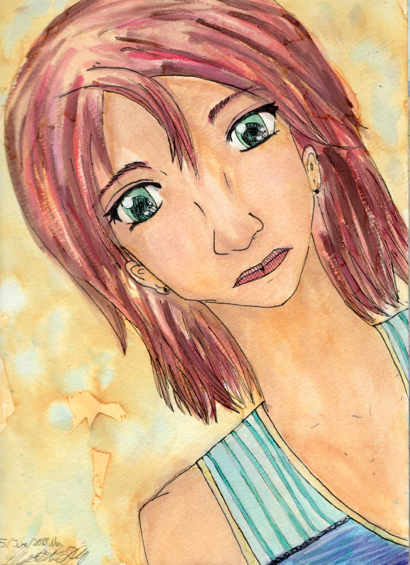 Summer Lady - watercolour practice by NekoMarik