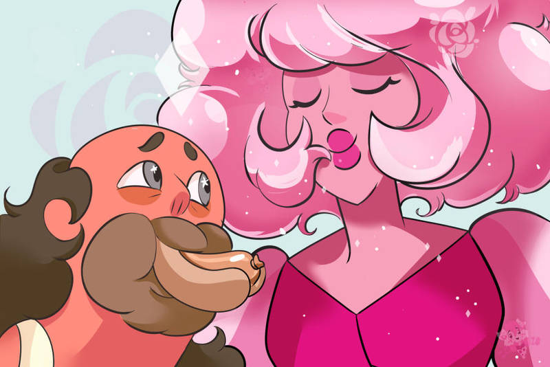 Have some Pink diamond fanart! XD This one was fun to color, especially Pink's hair. Greg & Pink Diamond © Rebecca Sugar