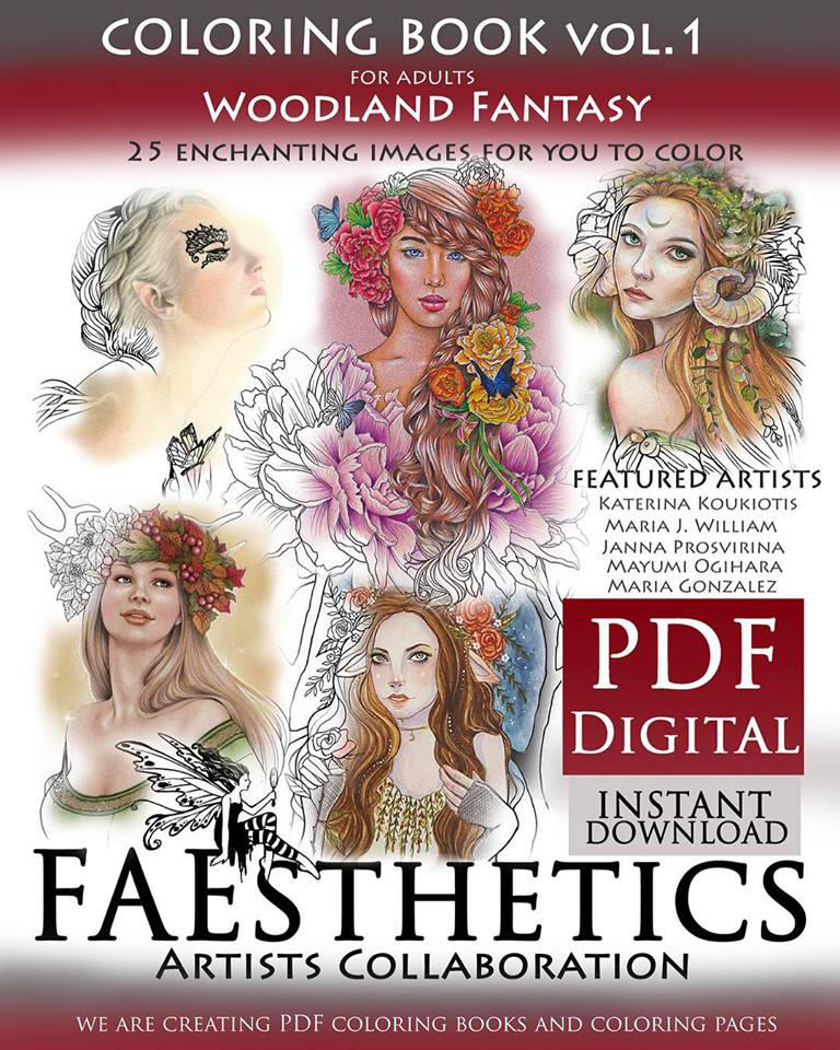 FAEsthetics Vol. 1 Woodland Fantasy Coloring Book by MJWilliam