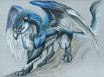 Azo, the Blue Gryphon -- 1999 by caramitten