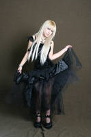 Girl in Gothic Black Dress IX by tanit-isis-stock